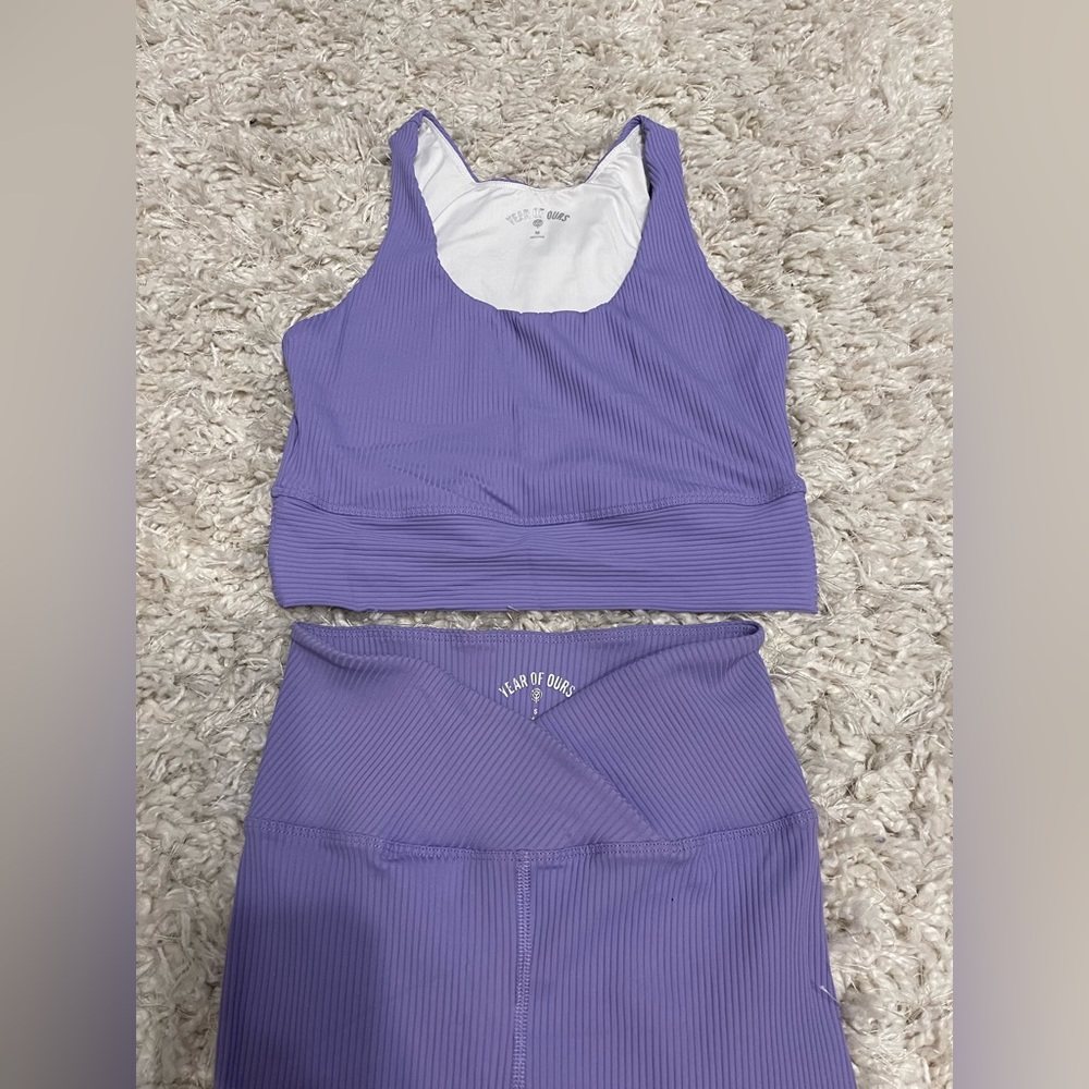 Year of Ours Purple Ribbed Sports Set